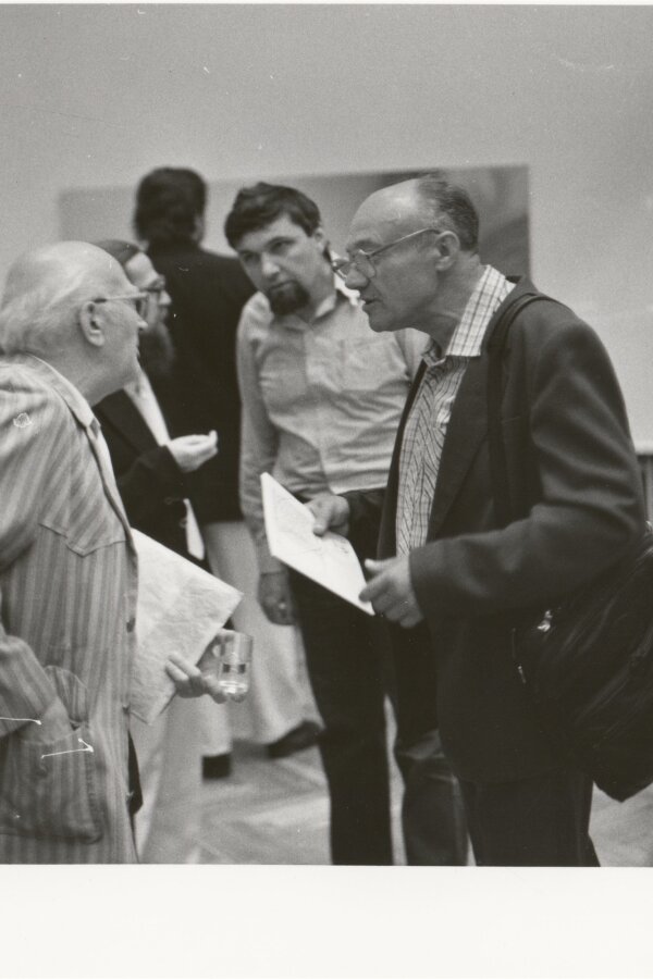 zleva Jan Rajlich, Jiří Valoch, Jiří Hynek Kocman, Rudolf Fila